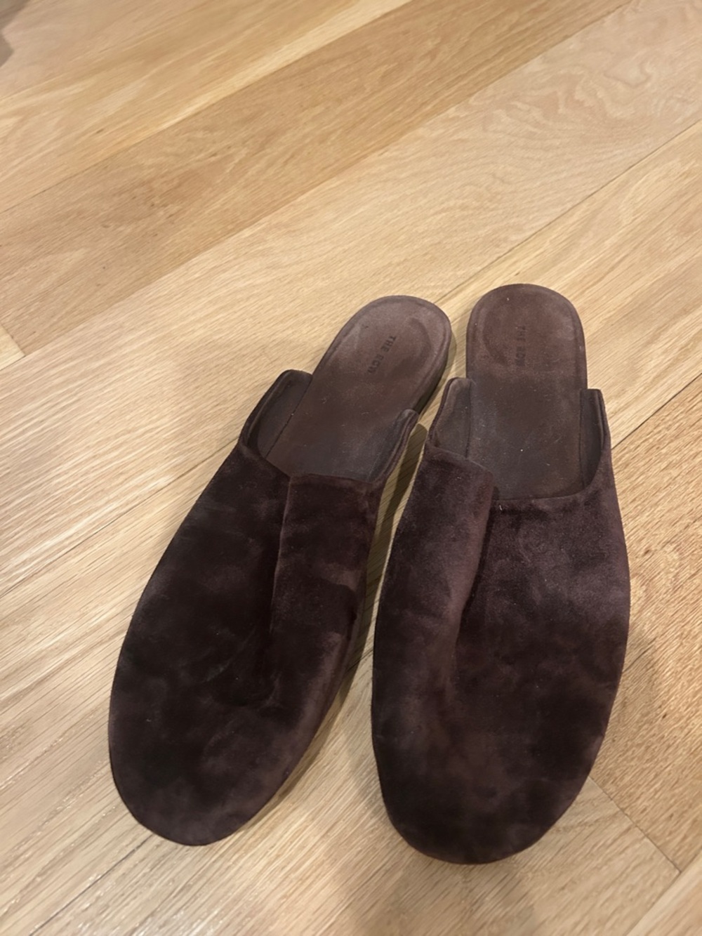 The Row Brown Suede Flats